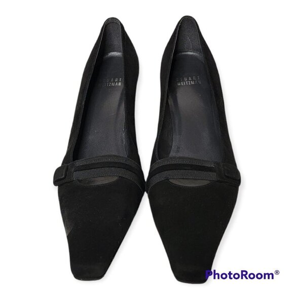 stuart weitzman Black Kitten Heel Size 8 N - Picture 2 of 6